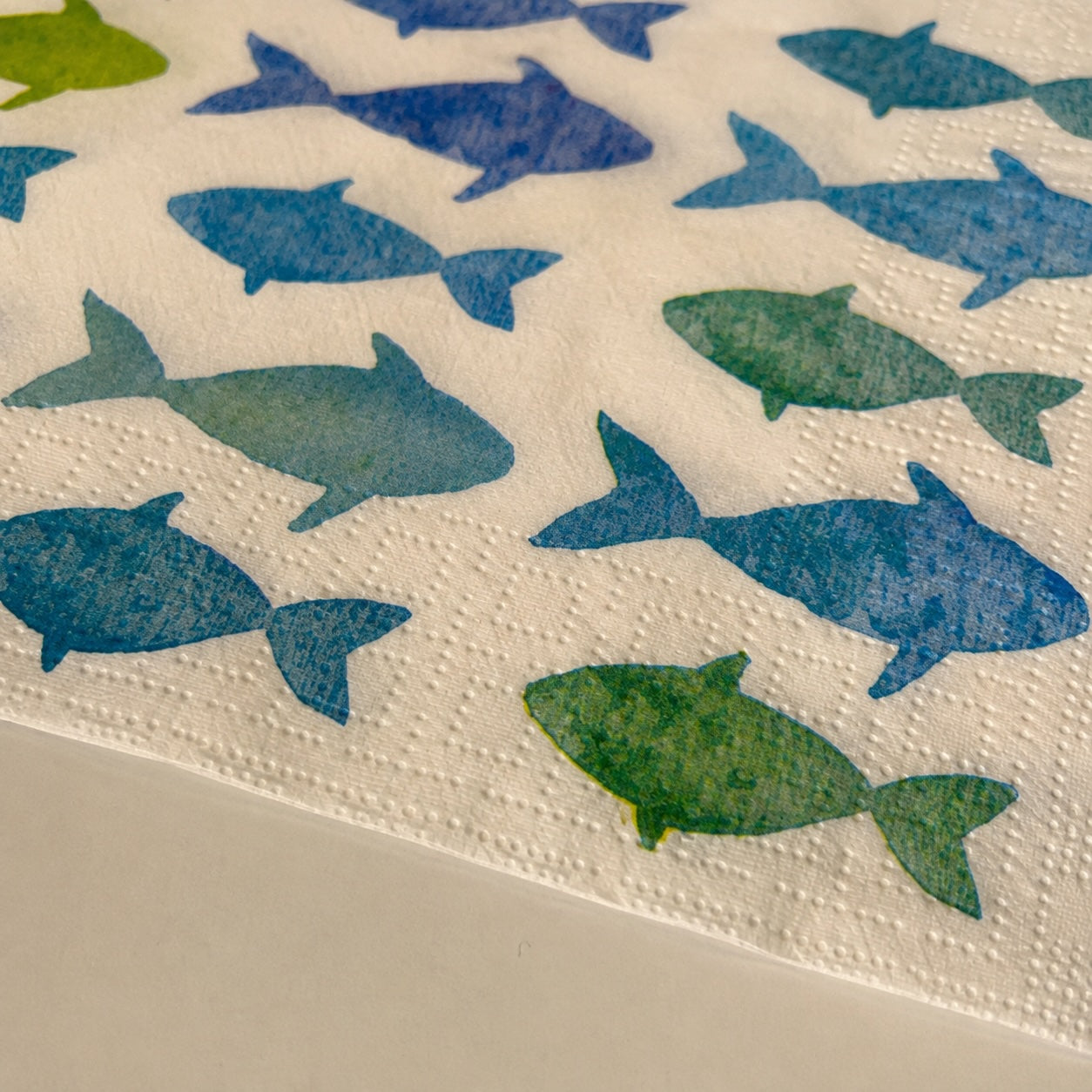 20 Guardanapos Papel Peixes Aquarela Decoupage Triplo 33x33