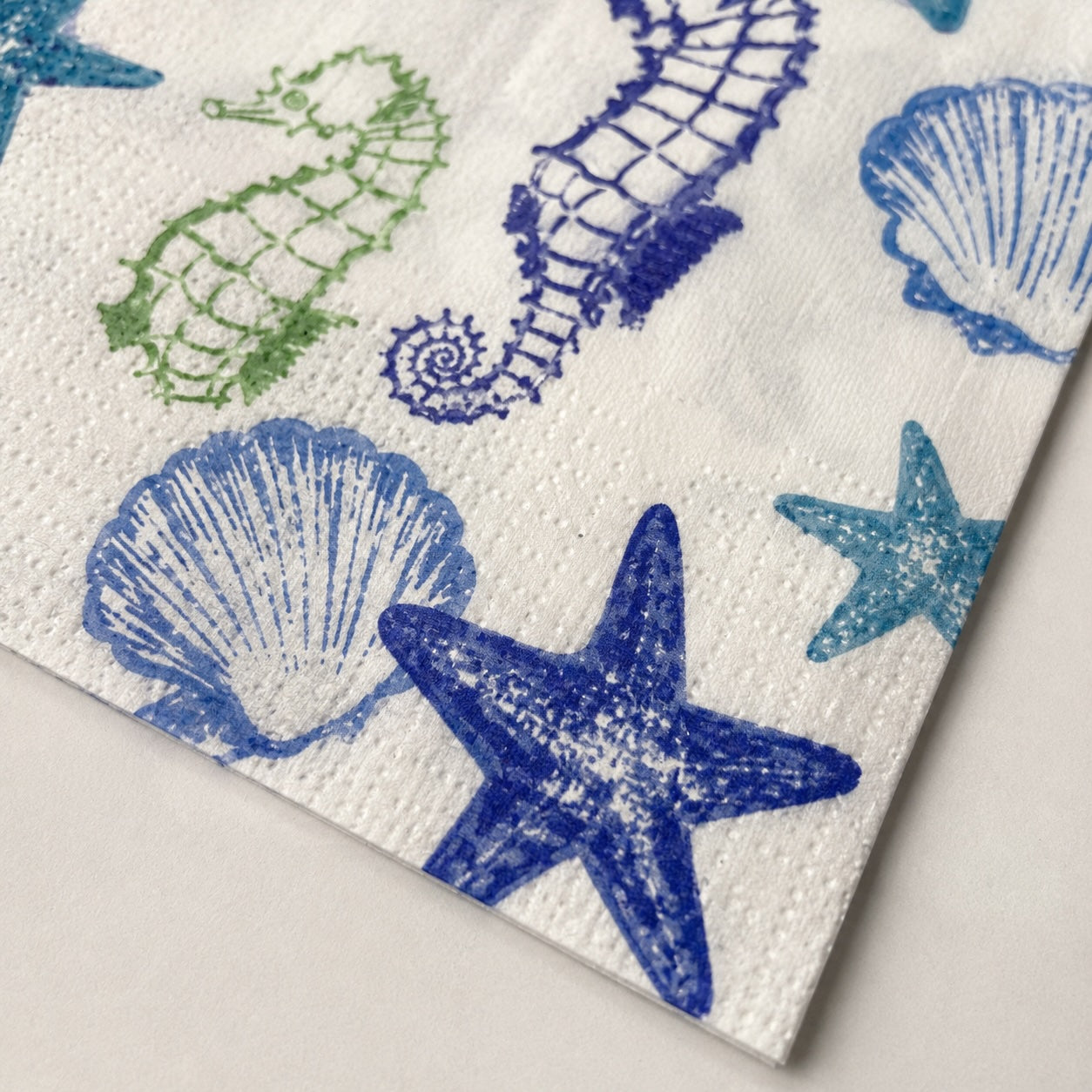 20 Guardanapos Papel Conchas Marinhas Decoupage Triplo 33x33