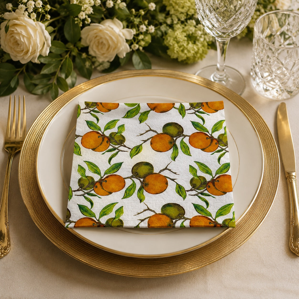 20 Guardanapos Papel Laranjas Frutas Decoupage Triplo 33x33