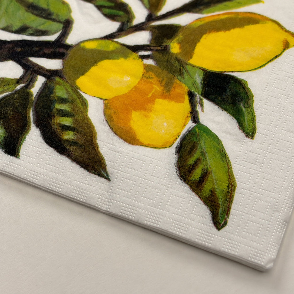 20 Guardanapos Papel Limão Siciliano Folhagem Triplo 33x33