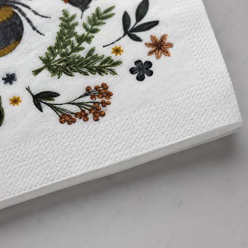 20 Guardanapos Papel Decoupage Abelha Floral Triplo 33x33