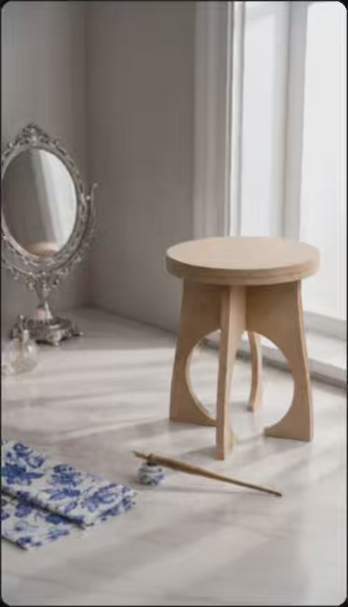 Banquinho Mdf 42cm Madeira Cru Decoupage Pintura Artesanato Natural